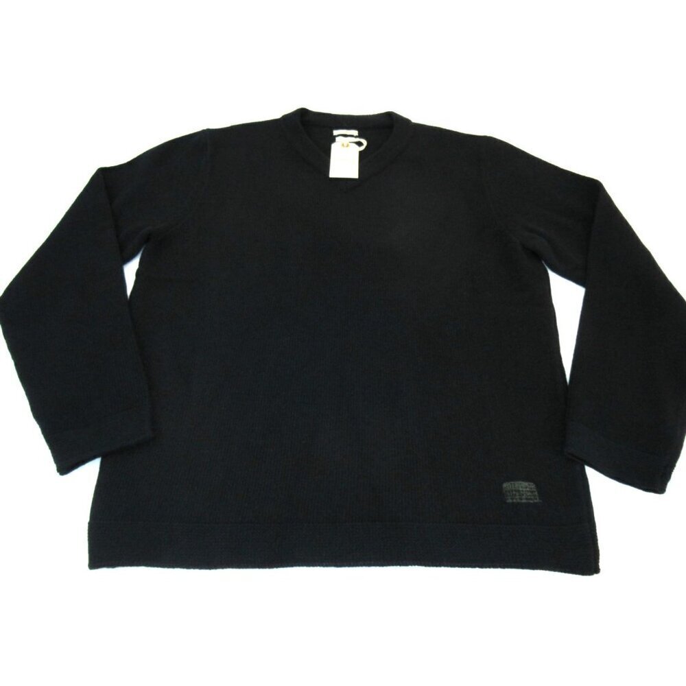 OOBE Brand Men's Heron V Neck Virgin Wool Sweater True Navy Blue Cozy NWT